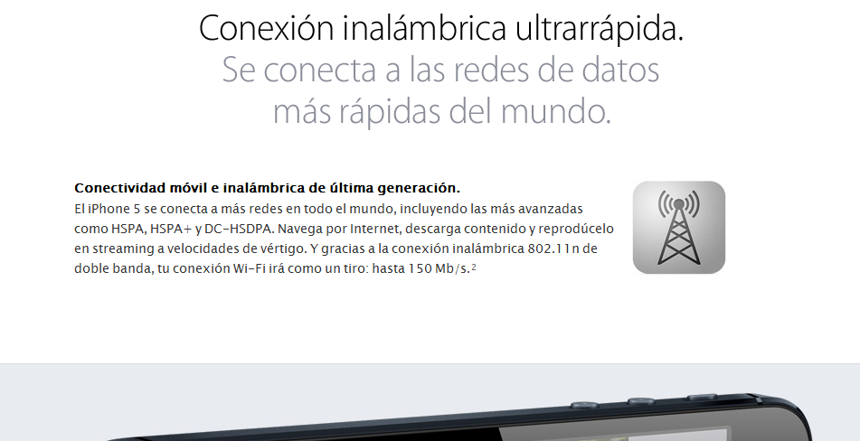 Redes que soportará el iPhone 5 en España. HSPA, HSPA+ y DC-HSDPA