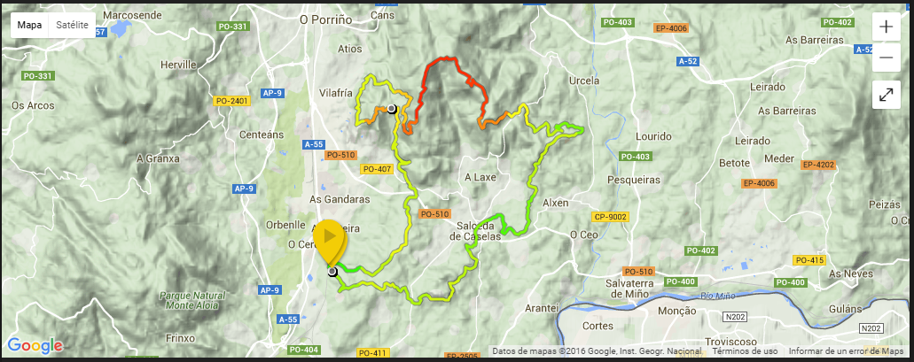 IX Andaina Concello Salceda de Caselas Copa Galicia de andainas de 50 km – mapa