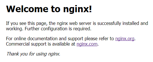 nginx instalado por defecto